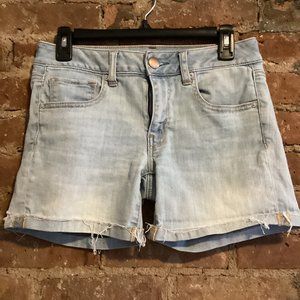 Light wash Jean cut off shorts